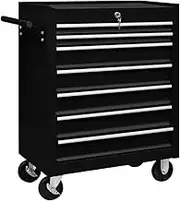 Workshop Tool Trolley with 7 Drawers, Multifunctional Rolling Tool Storage Chest, Drawers Organizer Tool Box for Warehouse Garage Workshop Repair Shop, 69 x 33 x 77.2 cm, Steel