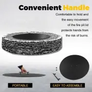 28" Fire Pit Lid Round Heat Resistant Flat Fire Pit Burner Pan Cover Fire Pit...