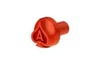 ACE OF SPADES AIR VALVE KNOB - CADMIUM ORANGE WITH GLOSS RED INLAY