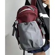 Unisex Colorblock Backpack with Large Front Pocket – Casual Travel and School Bag for College Students and Daily Commute