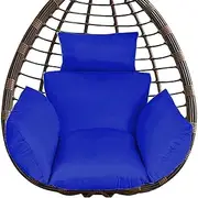 Egg Chair Cushion Replacement Waterproof Soft Hanging Basket Swing Chair Cushion for Outdoor Yard Patio Garden Blue