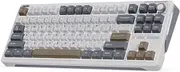 Wireless Gaming Keyboard, B87 Gasket Mounted 75% Mechanical Keyboard TKL RGB, QMK/VIA Bluetooth/2.4G/USB-C Volume Knob PBT Keycaps, Hot Swappable Linear Aster Switch, Taupe
