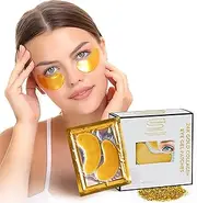 Dermoland - Under Eye Gel Pads, Collagen Eye Patches for Puffy Eyes, Dark Circles, and Wrinkles, 24K Gold Eye Mask with Hyaluronic Acid, Vegan, Cruelty-Free, Hydrating Eye Pad,15 Pairs