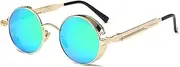 [PUFAN] Metal Round Polarized Glasses Sunglasses Driver Retro Sunglasses Cycling Sports Goggles,C