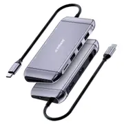 Mbeat 9in1 Elite X11 4K HDMI USB-C RJ45 Ethernet Micro SD Dock Hub Adapter GRY