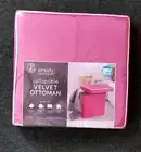 Simplify Collapsible Velvet Ottoman. New In Pack. Pink
