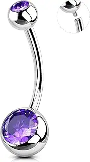 OUFER Body Piercing Belly Button Bars Internally Navel Piercing Jewelry 14G Belly Bars Navel Bar 10/12/14/16mm Belly Button Ring 316L Stainless Steel Navel Piercing Belly Button Piercings