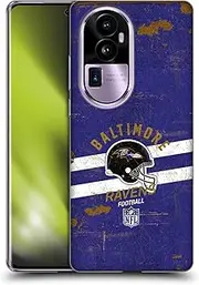 Head Case Designs Officially Licensed NFL Helmet Distressed Baltimore Ravens Logo Art Soft Gel Case Compatible with Oppo Reno10 Pro+