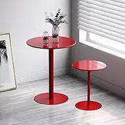 Round Metal Bar Table, Height Counter Pub Table, Bistro Cocktail Table for Home, Office, Dining, Patio, Backyard, Small Spaces End Tables Sofa Side Table(60x72cm)