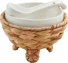 Hyacinth Ceramic Salsa TID Bit, Dip Assembled 3 3/4" X 5 3/4" Dia | Ladle 5 1/2"