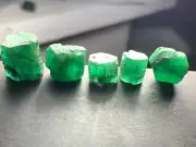 65-Ct Facets Grade Emerald 6 Piece Crystal Type Natural Rough Lot From Pakistan