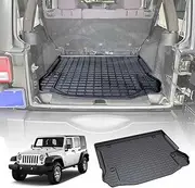 X-CAR Boot Liner for Jeep Wrangler JK Series 4-Door 2007-2018 Heavy Duty Cargo Trunk Cover Mat Luggage Tray