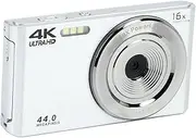 16X Digital Zoom Camera 2.8in Screen 4K 44MP Shock Proof Plastic Housing HD Camera High Resolution Built in Fill Light 1200mAh for Photography (Silver)