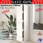 Apothecary Cabinet Engineered Wood Home Organiser Cabinet High Gloss WhitevidaXL