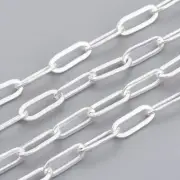 Chain Paperclip Flat Oval 11x4.3x0.7mm Silver 2m (CNLF)