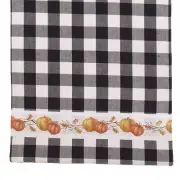 New Farmhouse Fall BLACK WHITE CHECK PUMPKIN TABLE RUNNER Topper 36"