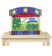 Melissa & Doug Tabletop Puppet Theater with Roll-Up Velvet Curtain Easy Assemble