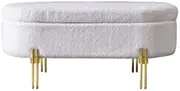 Couch Long Bench Bedroom End of Bed Bench Oval with Storage Bed End Stool Change Shoe Stool Storage Sofa Ottoman Footrest Simple Living Room Solid Wood Long Stool Soft Bag(80 * 40 * 42cm, B)