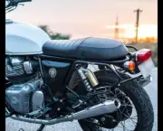 SADDLE STAY WITH EXHAUST SHIELD BLACK FIT FOR ROYAL ENFIELD INTERCEPTOR & GT 650