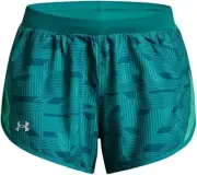 Under Armour Women's Fly 2.0 Printed Running Shorts XS (722) Coastal Teal NWT
