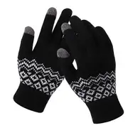 Gloves Winter Women -Touchscreen Warm Winter Knitted Gloves Winter Gloves Liner Lined Knit Mens Thermal Snow Gloves