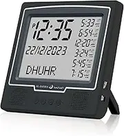 OUD Bukhoor Azan Clock, LED Muslim Prayer Clock, Athan Wall Clock, Read Home/Office/Mosque Digital Azan Clock for Home Decor (Black)
