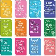 Zonon 24 Pcs Mini Colorful Notebooks, Funny Motivational Journals Notepads Inspirational Notepads Small Pocket Notebook for Kids Teacher School Office Gift Bulk Prizes Travel Supplies (Happy Style)