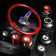NRG 180H HUB+BLACK GEN 2.0 QUICK RELEASE+3"DEEP DISH IRIDIUM STEERING WHEEL RED (for: Volkswagen)