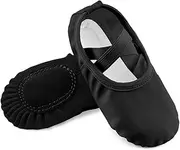 [EQSJIU] Girls Ballet Shoes for Dance PU Leather Toddler Little Bid Ballerina Slippers