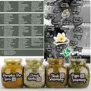 Spices Jar Labels Preprinted - 120 pcs Minimalist Spice Labels Stickers