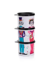 Tupperware Set of 3 Canisters 2 Cups each Día de los Muertos Canister New