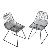 Furb Outdoor Dining Chairs Set of 2 Metal Kitchen Chair Black