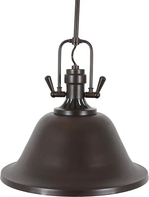 Decor Therapy Cody Classic 17" 1-Light Pendant, Brown Walnut (NIB)