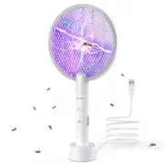 3000V Electric Fly Swatter Racket 2 in 1 Bug Zapper 1200mAh Rechargeable