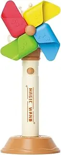 Windmill Bubble Machine, Kids Bubble Machine Toy with Music and Light, 3 Gear Glow Windmill Foam Maker, Adjustable, Portable, Sturdy Material, 28.8x11.6cm, for Outdoor Game