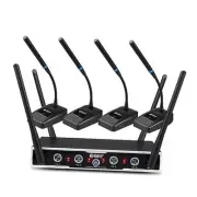 Audio Wireless Microphone System Pro DU4004 UHF 4 * 16 Adjustable Channel