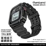 【高雄時光鐘錶】AMBAND APPLE WATCH 專用保護殼 黑色軍規級鋼殼 X TPU 錶帶 44MM 45MM