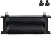 PHGTHNVNMA 16 Row Universal British Type Aluminum Engine Transmission Oil Cooler with 10AN Female to 8AN 6AN Male Fitting Adapter WLR7016 Oil Cooler(C)