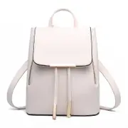 Nevenka Fashion PU Leather Women Backpack Anti-theft Travel Bag-White