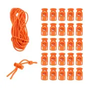 Orange Shock Cord & Plastic Cord Locks for Elastic Drawstring Clips - Bungee ...