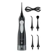 4-in-1 Cordless Water Flosser Portable Teeth Cleaner Oral Irrigator -Black
