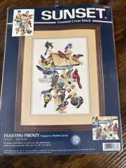 Dimensions 'Feasting Frenzy' Birds Counted Cross Stitch Kit #13683 10” By 14”