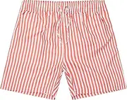[Aosufei] Men's Stripe Drawstring Beach Shorts Quick Dry Loose Fit Sports Shorts Lightweight Stretch Casual Workout Shorts