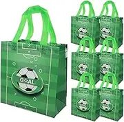Healeved Chic Football Pattern Bags 12 Pack Non-woven Party Bags for Snacks Birthday Holiday Sports Themed Events