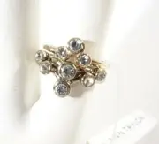 Ann Taylor Women's Gold Crystal Stackable Ring Set NWT 39.5 Sz 6