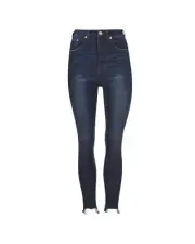 One Teaspoon HighWaisted Skinny Jeans Raw Hem Women Blue Pants