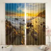 Reef Stage Orange Sky 3D Curtain Blockout Photo Printing Curtains Drape Fabric