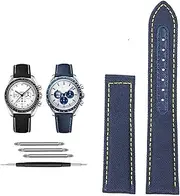 [KAVJU] 19mm 20mm Canvas Nylon Watchbands For Omega Seamaster 300 Speedmaster AT150 Omega Speedmaster Slubby 310.32 Series Nylon Strap