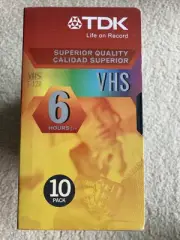 VHS Tapes Superior Quality T-120 6 Hours EP 10 Pack VCR T-120RV NEW TDK Blank