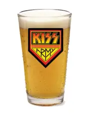 Kiss (Army) - Rock and Roll - 16oz Pint Beer Glass Pub Barware Seltzer Cocktails